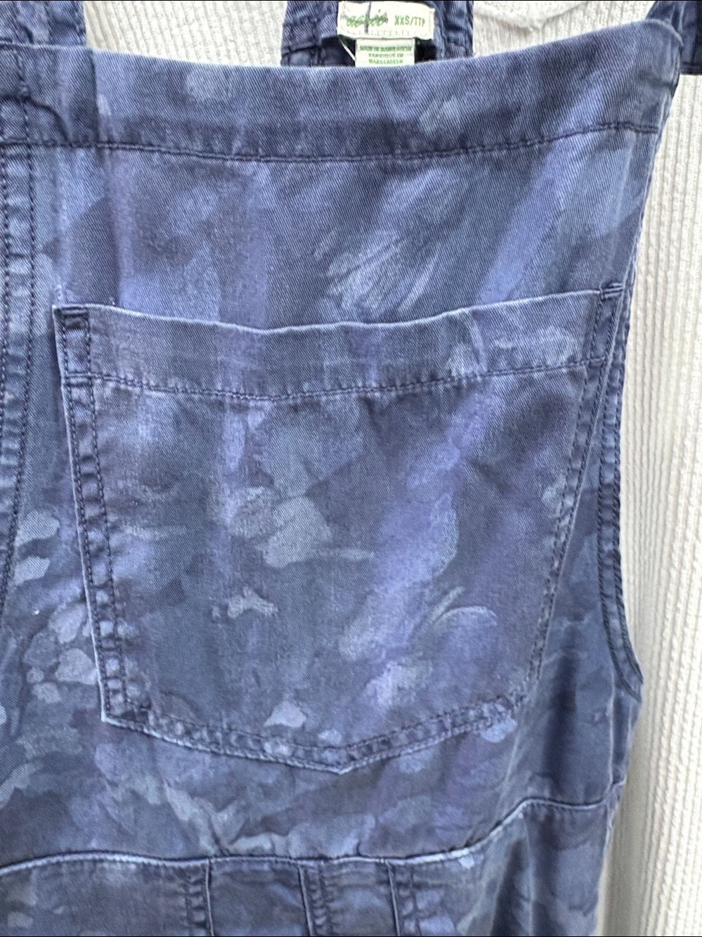 Aerie Blue Tie-Dye Denim Overalls - Picture 3 of 4